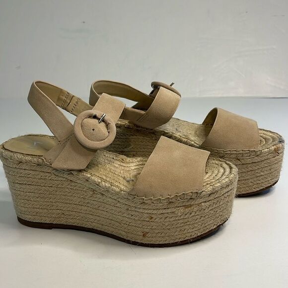 Marc Fisher MLREX Leather and Rope Wedges - Picture 1 of 9